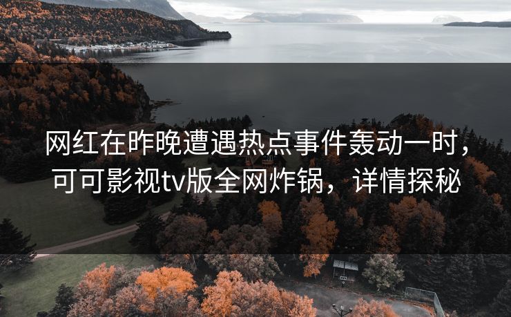 网红在昨晚遭遇热点事件轰动一时，可可影视tv版全网炸锅，详情探秘